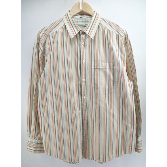 Button‎ Up Shirt Striped Multicolor Size Large Long Sleeve Men Geoffrey Beene - Picture 2 of 6